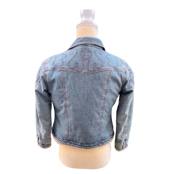Vintage Italian Designer Girls Sz 128 / US size 7-8 Denim Jean Jacket - Picture 5 of 11